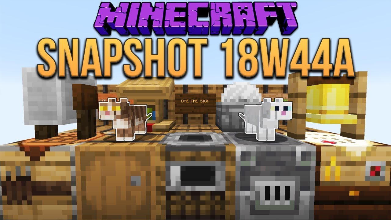 Minecraft 1.14 Snapshot 18w44a Blast Furnace, Stonecutter, Grindstone, New Cats & More!