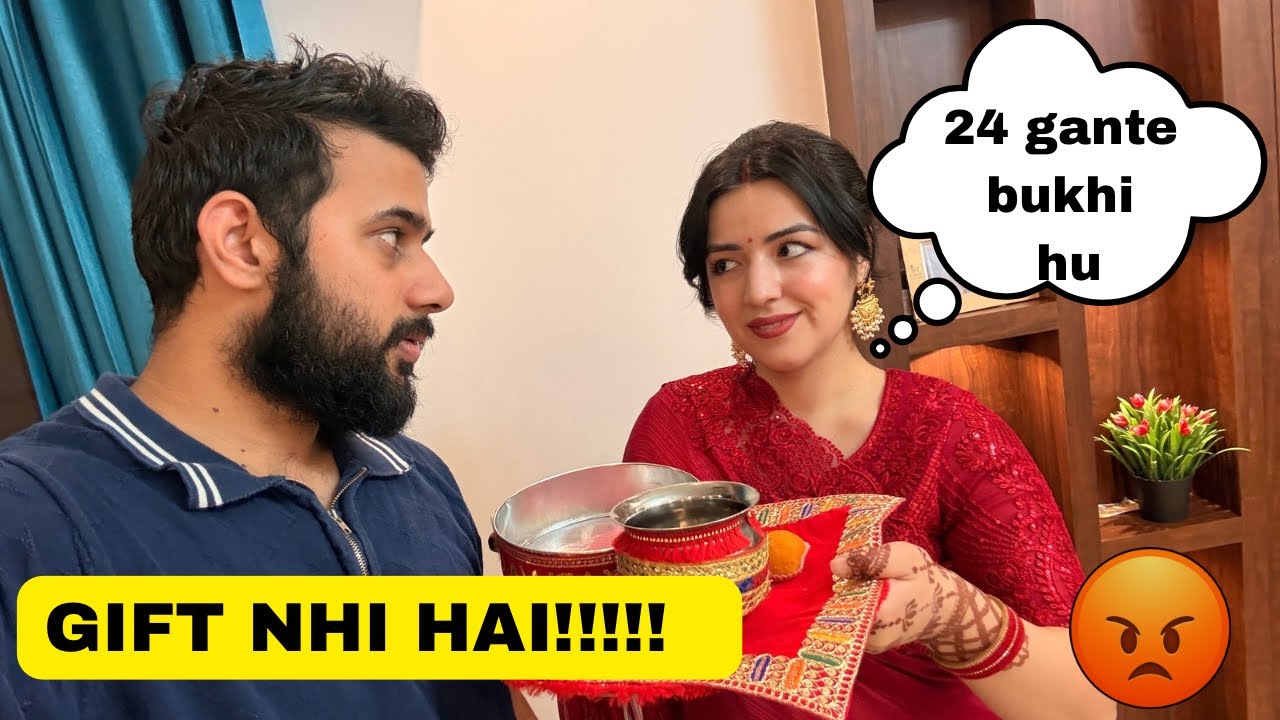 RUSSIAN wife ki Karwa Chauth 🫣No food, no gift! 