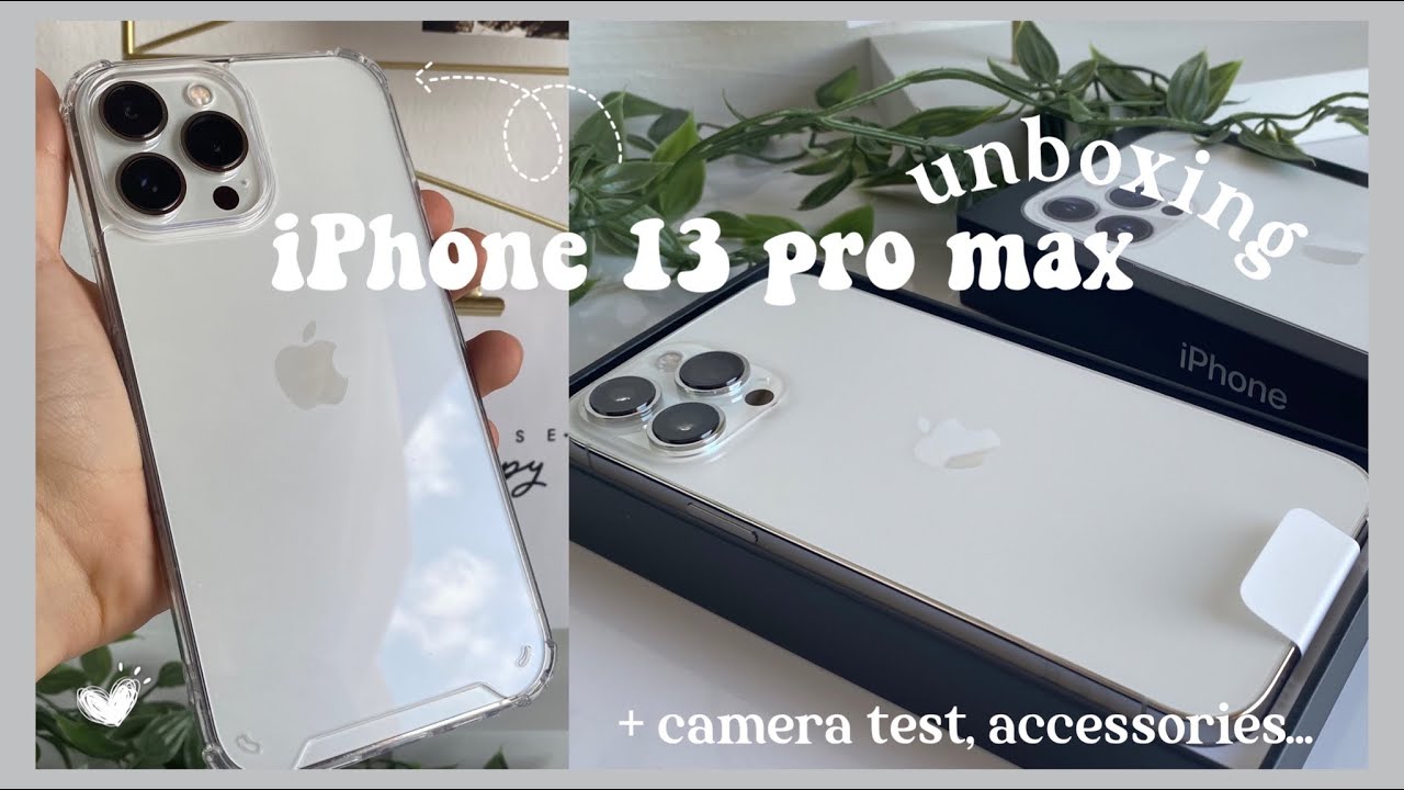 iphone 13 pro max silver ☁️ | unboxing aesthetic & asmr | accesories + camera test 🤍