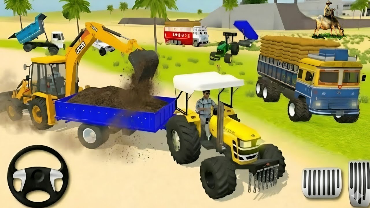 Driving unloading stone 🪨 india vehicles 3D game #truck #truker #game 