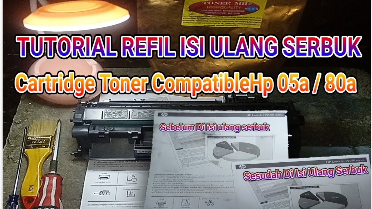 Hasil Tipis Dan Ini Cara Refil Isi Ulang Serbuk Cartridge Toner 05a 80a Pada Hp Laser P2035 P2055