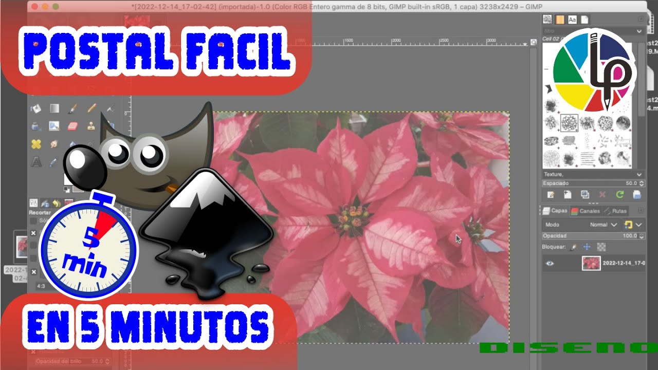 Postal rapida y facil, usando GIMP e Inkscape