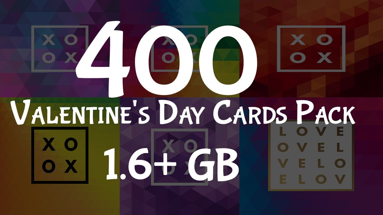 400 Valentine's Day Cards Pack Download In EPS Files |English| |Illustrator Tutorial|