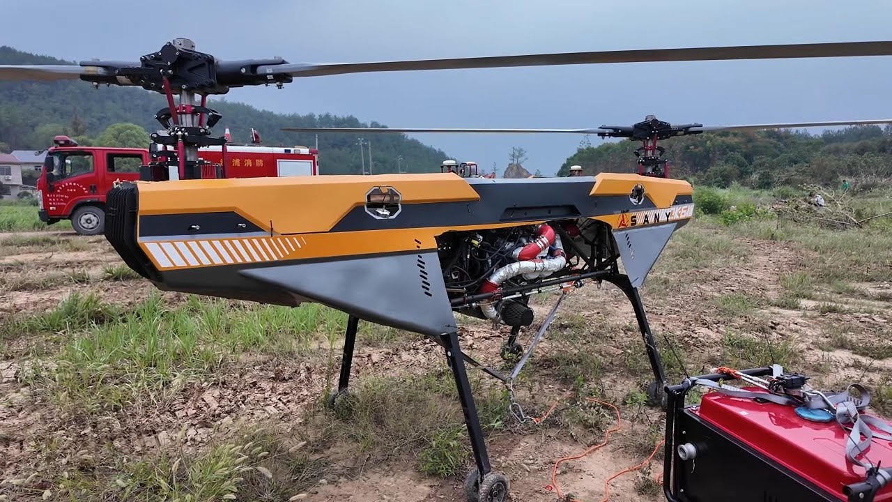 Dual-rotor transport drone