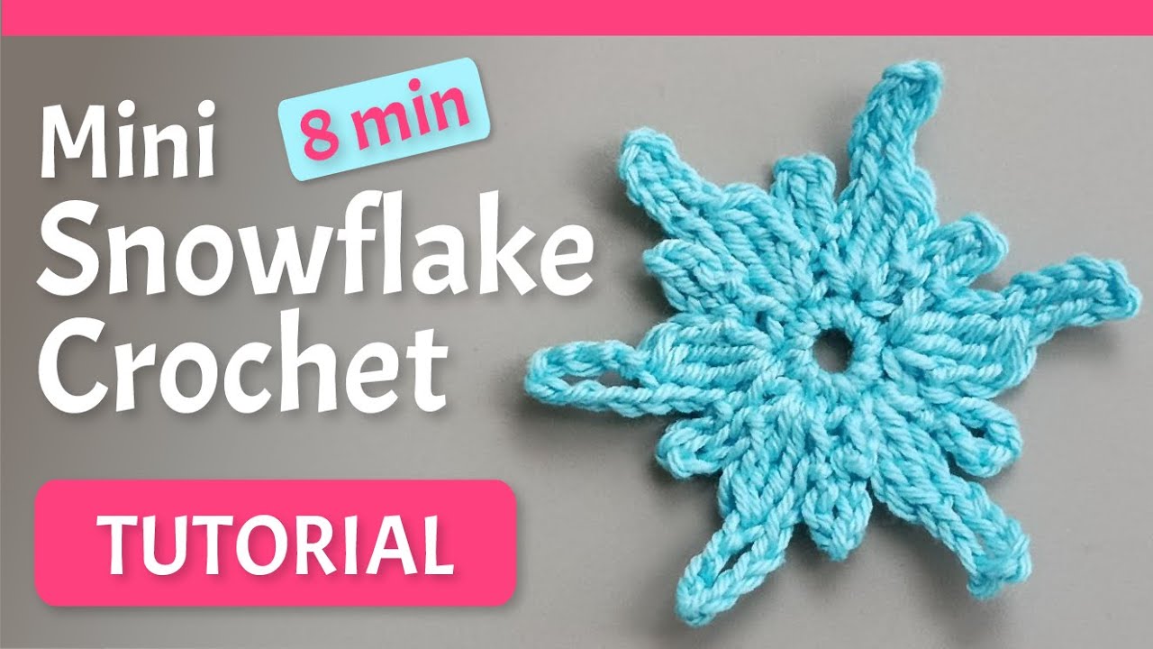 ❄️Mini Snowflake Crochet.  Tutorial. ❄️❄️. Free pattern. 2-round tutorial.