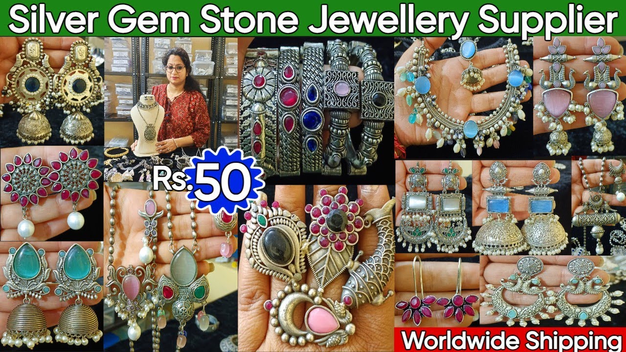 Fancy Dual Tone German Silver Replica Jewellery Collection 2024 | Premium Gem Stone Jewellery