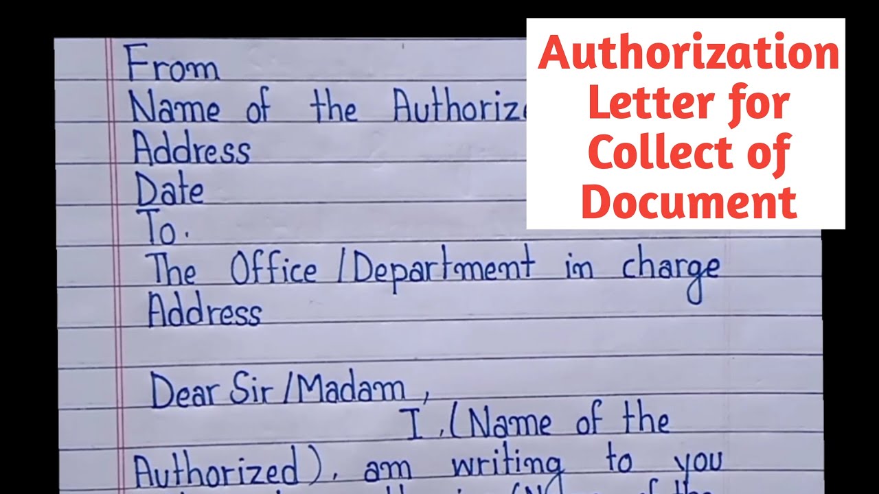 Authorization Letter for Documents Collection Sample