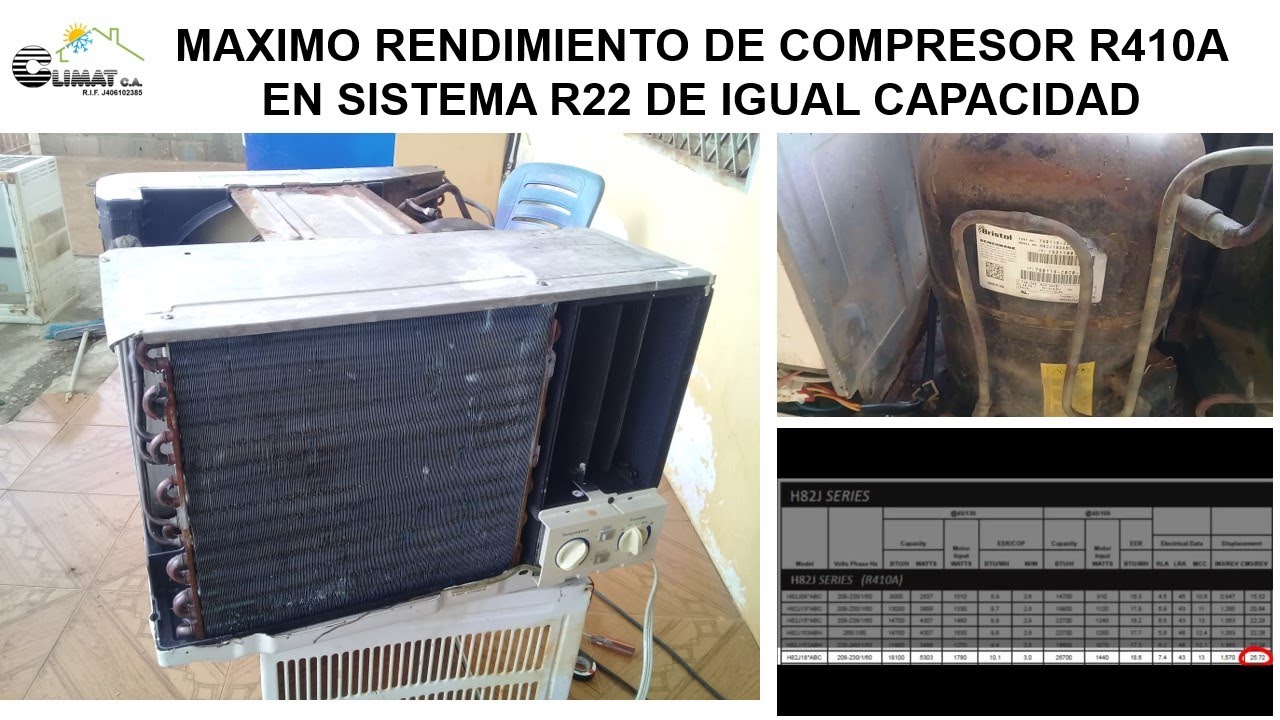 Compresor R410a en sistema R22 de la misma capacidad, ¿se puede?, ¿cuanto rinde?