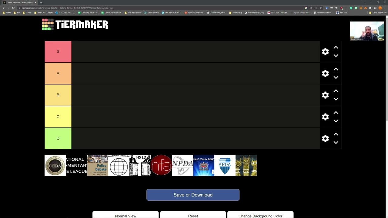 Proteus Debate - Debate Format Tier List