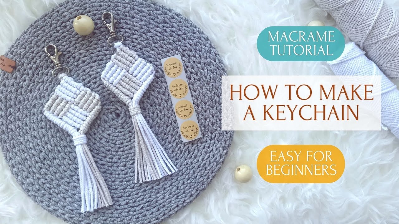 MACRAME KEYCHAIN TUTORIAL FOR BEGINNERS | DIY LLAVERO EN MACRAMÉ