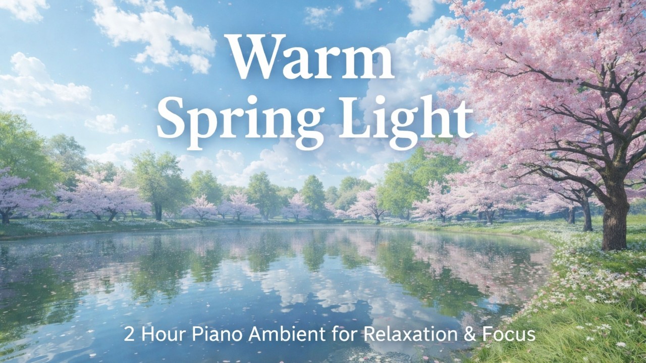 Warm Spring Light | 2 Hour Piano Ambient for Relaxation & Focus
