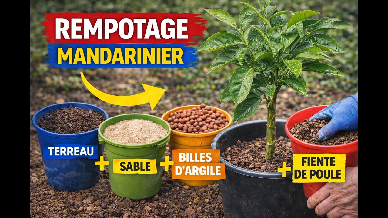 Rempotage du mandarinier : le mélange parfait (terreau, sable, billes d’argile, fiente de poule)