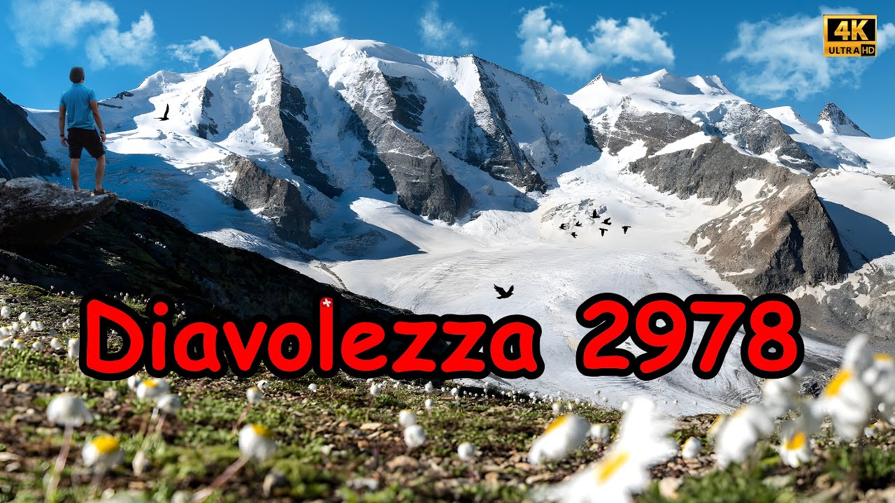 Diavolezza 2978, Switzerland,Bernina glacier，heavenly scenery, Walking Tours 4K