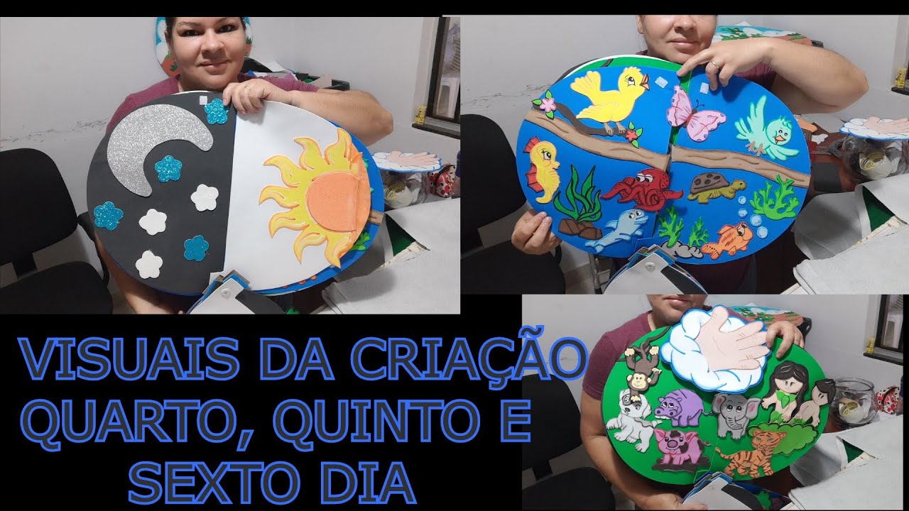 COMO FAZER OS VISUAIS DA CRIAÇÃO DO QUARTO, QUINTO E SEXTO DIA