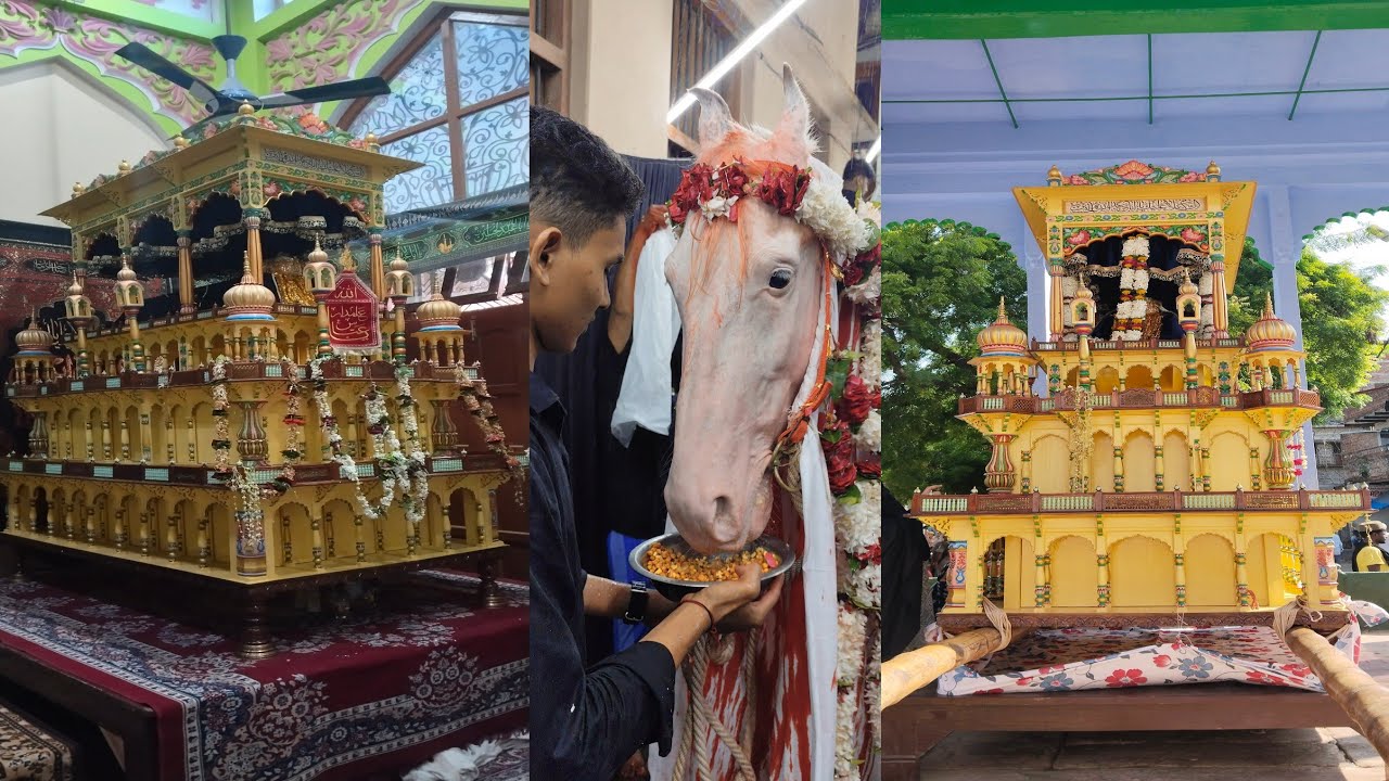 तेज़ बारिश मे मातमदारी मोमेनीन-ए-बनारस | अलम दुलदुल दोषिपुरा तुर्बत ताज़िया जुलूस | हुसैनाबाद दरगाह