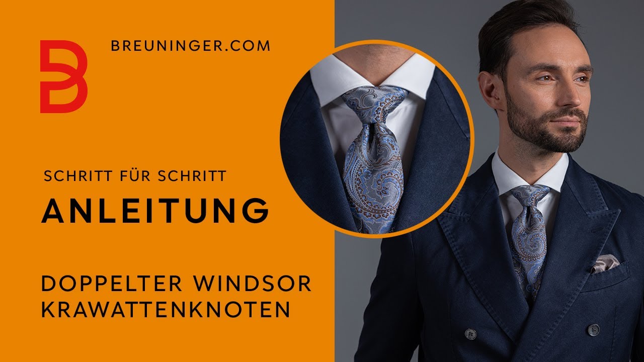 Krawatte binden: Doppelter Windsor Krawattenknoten f&uuml;r Anf&auml;nger [POV]