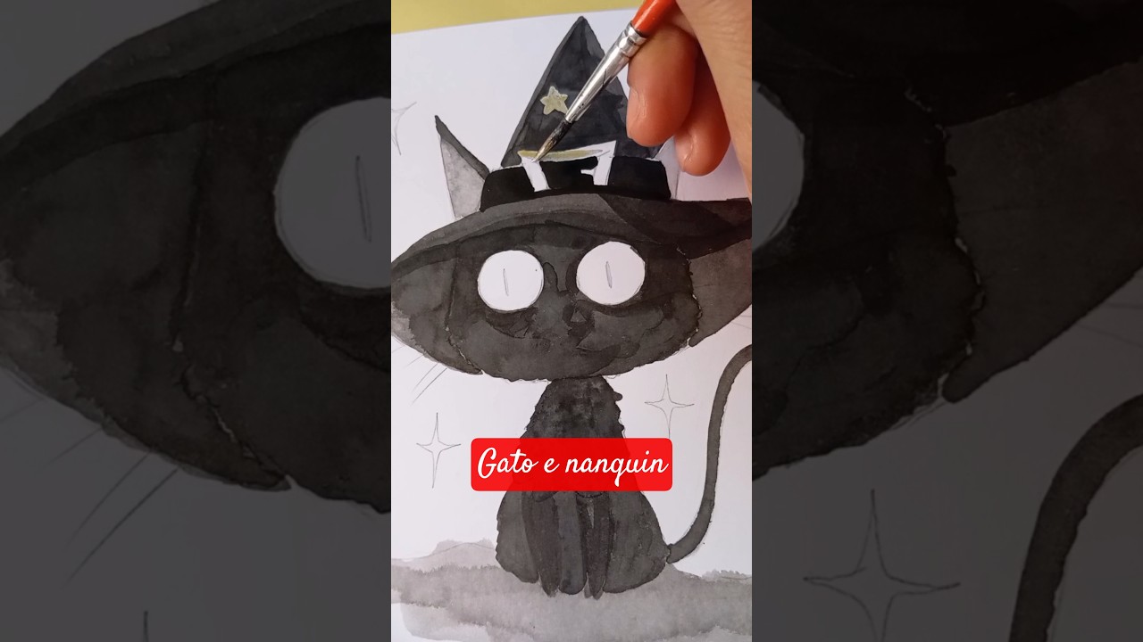 Pintando gato com nanquim #inktober2025