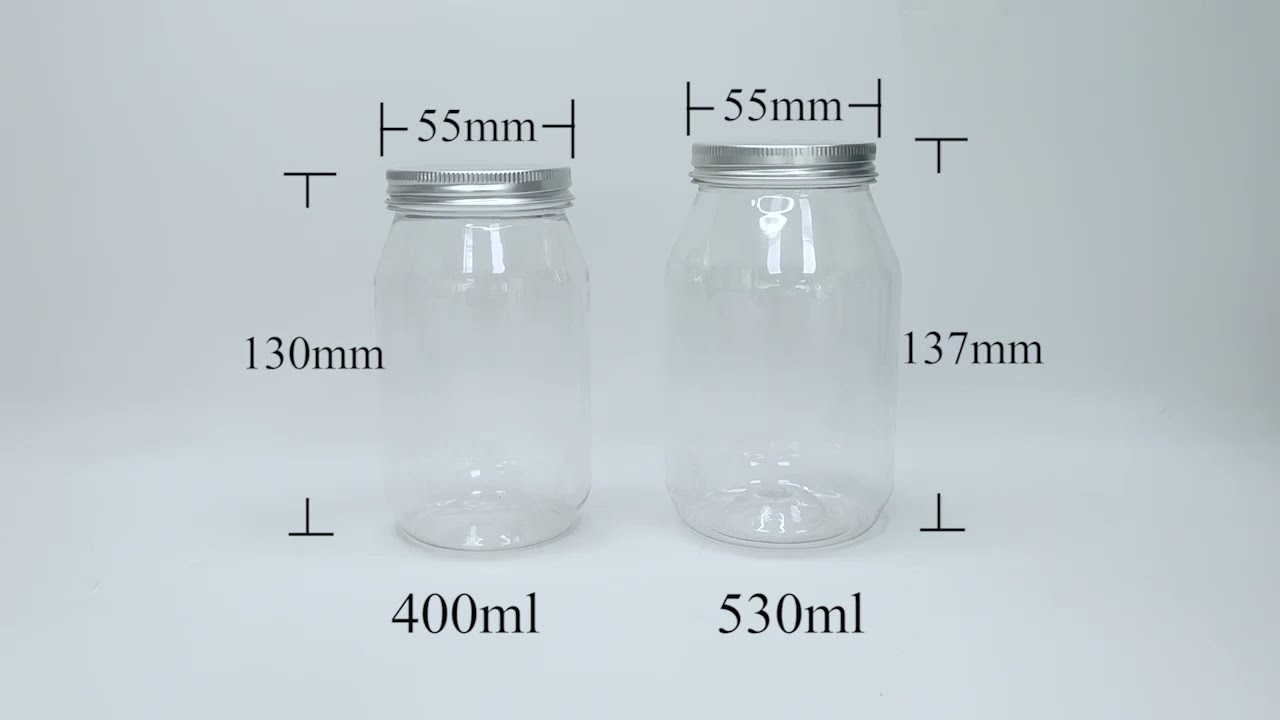 Custom wholesale recyclable durable plastic jars leakproof sealed beverage bottle with aluminum lids