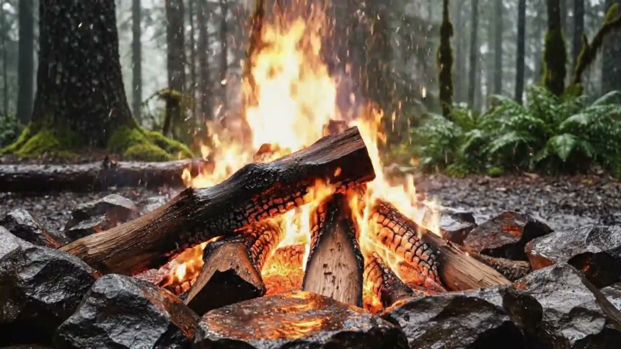 Relaxing Campfire in Nature | Real Wood Fire Sounds