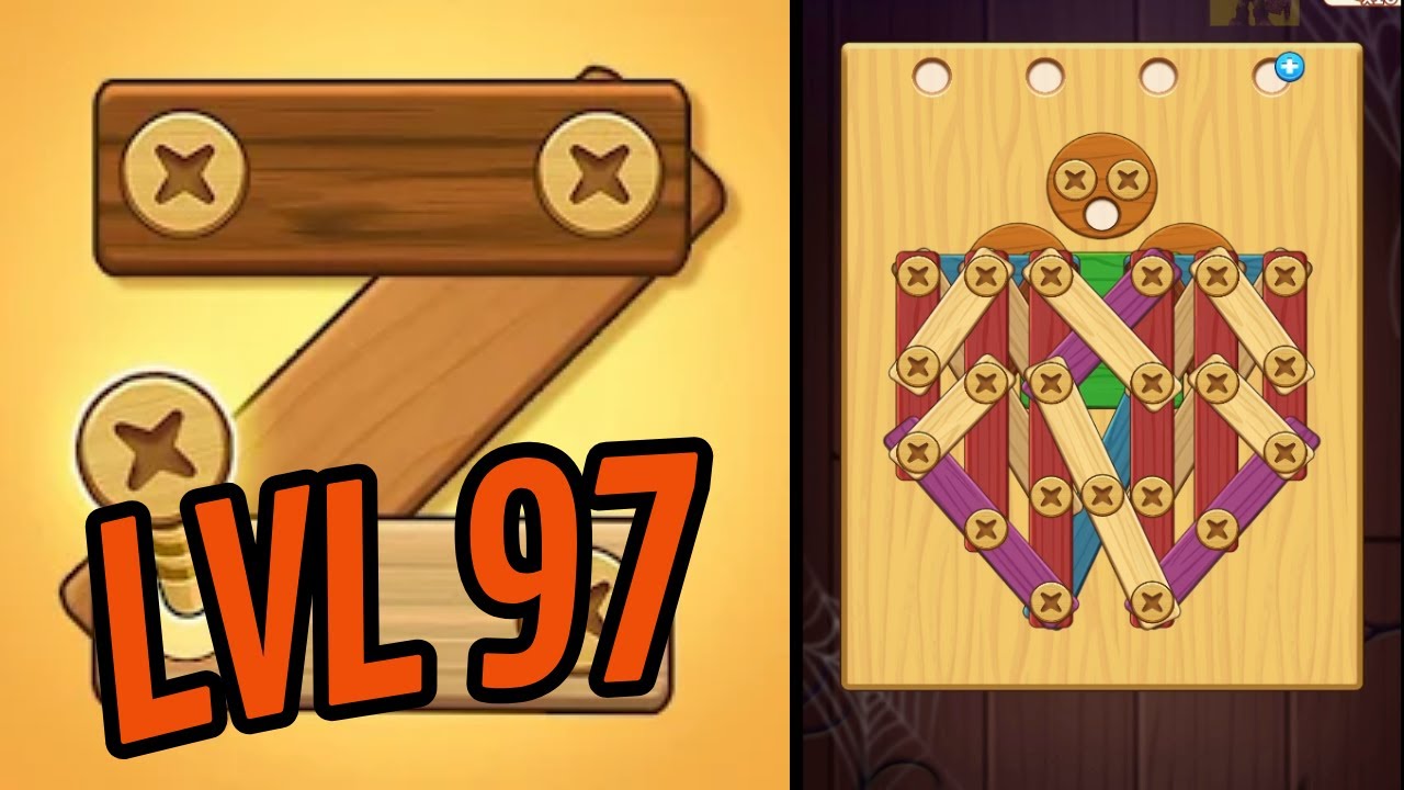 🏅 SCREW PUZZLE: Wood Nut & Bolt 🤪 Level 97 🧩 Gameplay Walkthrough