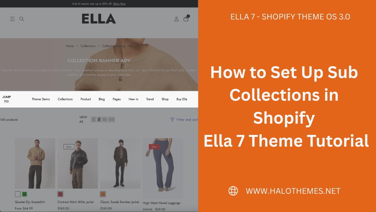 HOW TO SET UP SUB-COLLECTION IN SHOPIFY ELLA 7 THEME TUTORIAL