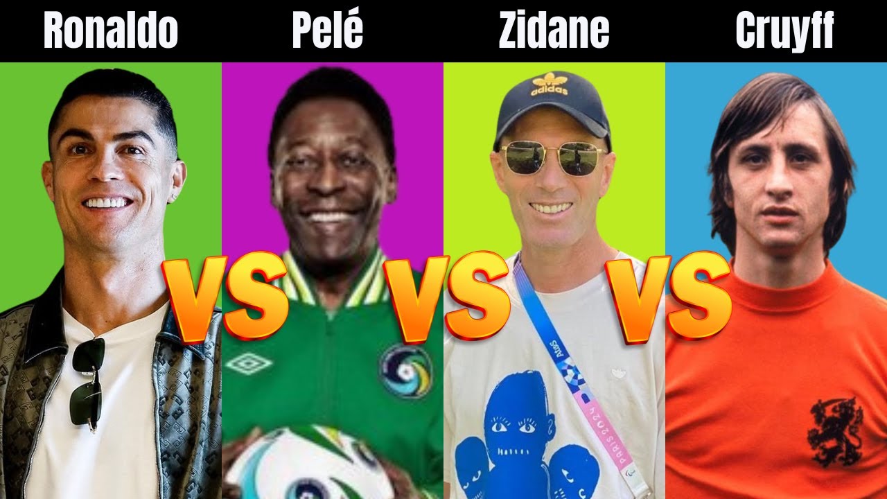 Football Comparison : Cristiano Ronaldo vs Pel&eacute; vs Zinedine Zidane vs Johan Cruyff | 2025