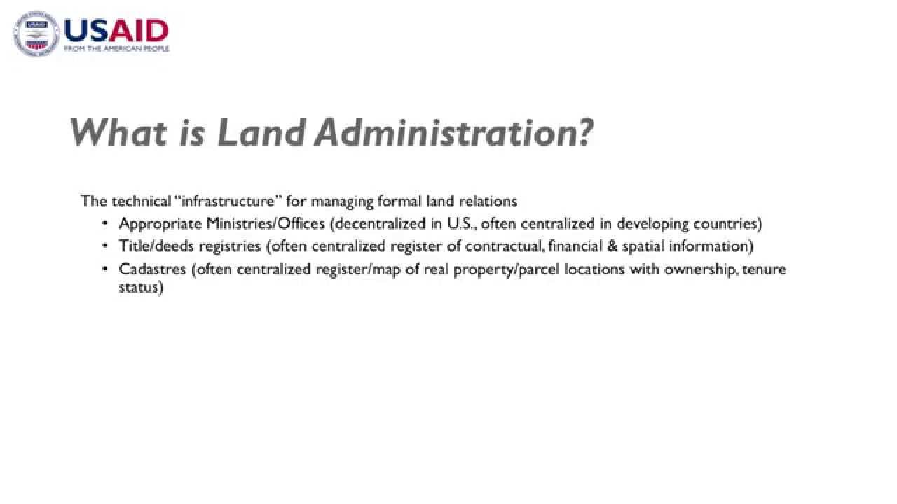 LTPR Module 2 Part 4: Land Administration