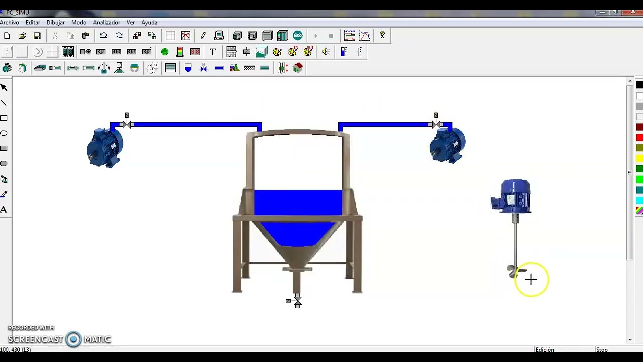 Simulación de Dosificadora (mezcladora) Automática con PC SIMU