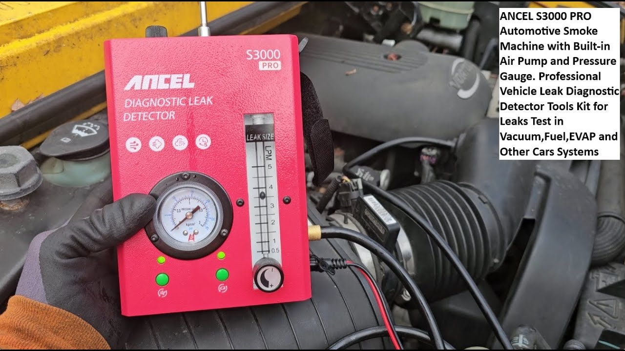 ANCEL S3000 PRO Automotive Smoke Machine with Built-in Air Pump and Pressure Gauge. Pro Verison