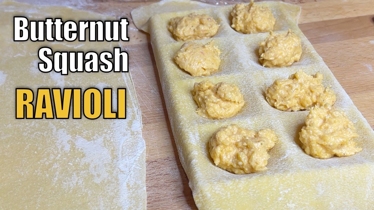 Homemade Butternut Squash Ravioli with Brown Butter and Sage