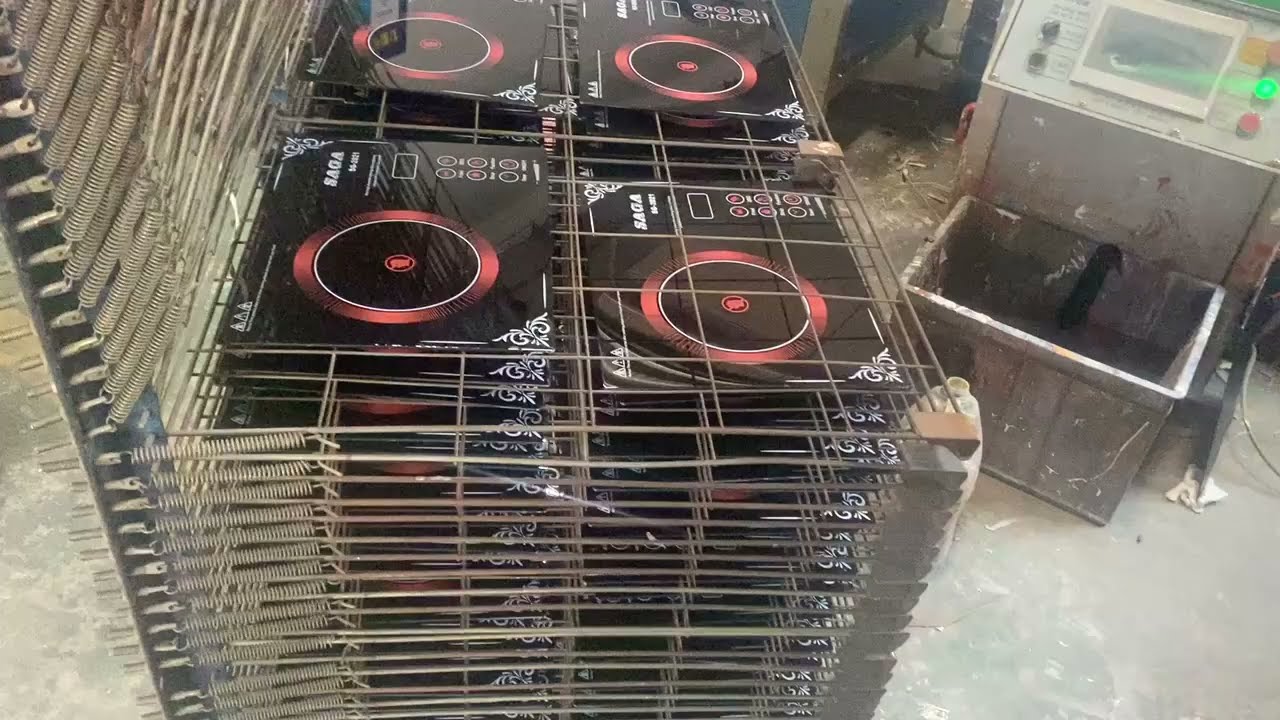 Vatti Glass production line - screen print section of ceramic glass for indcution cooker