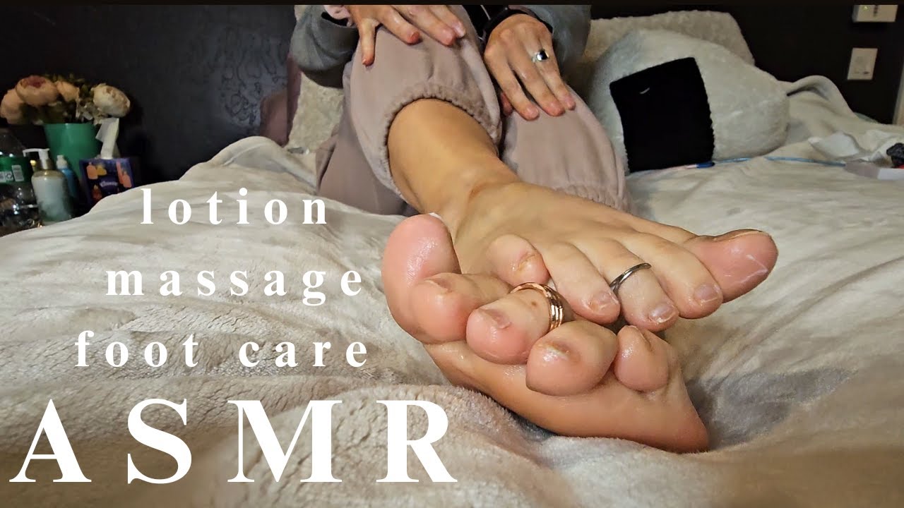 ASMR | Уход за ногами с массажем, лосьоном и тихим разговором |