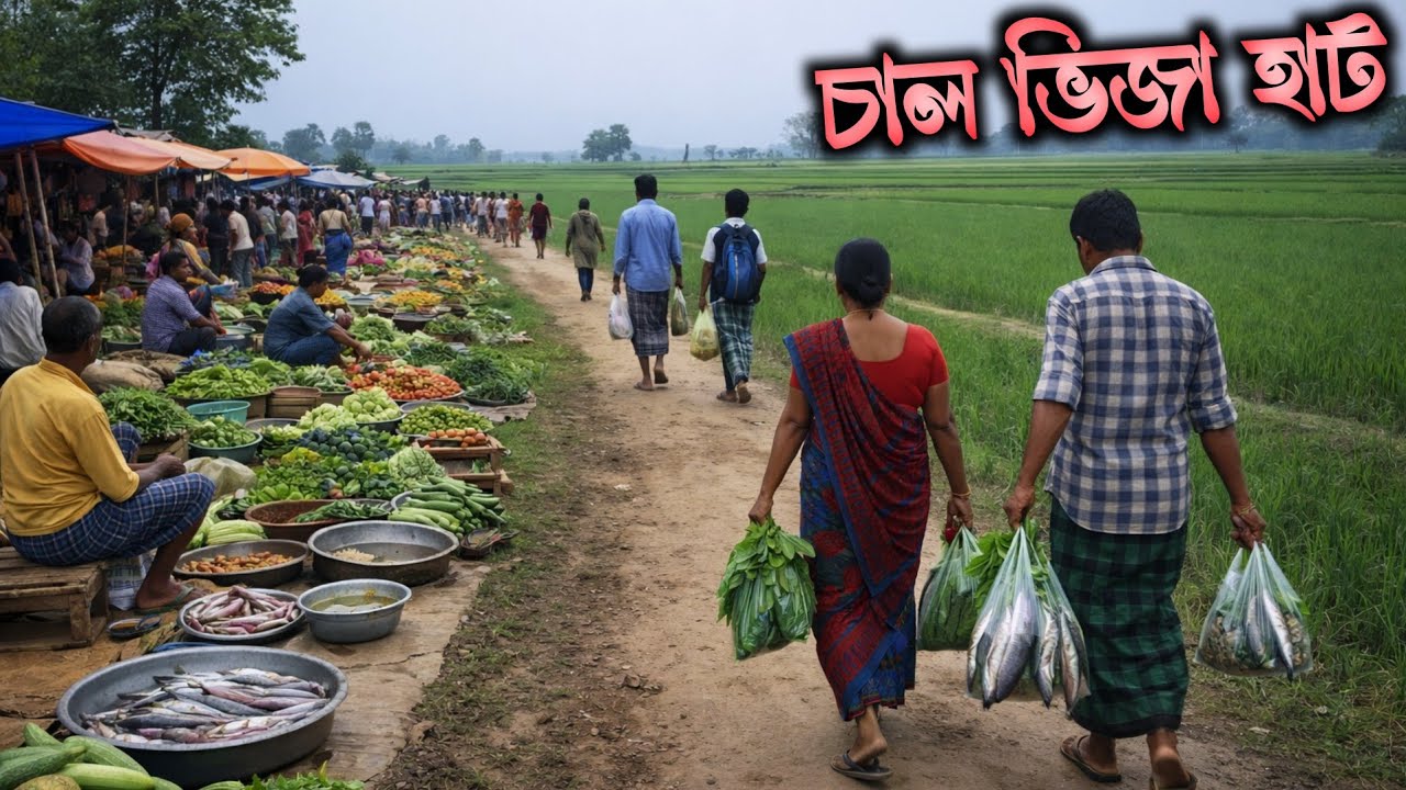 গ্রাম বাংলার জমজমাট হাট বাজার | টাটকা নদীর মাছ আর সাক সবজির মেলা