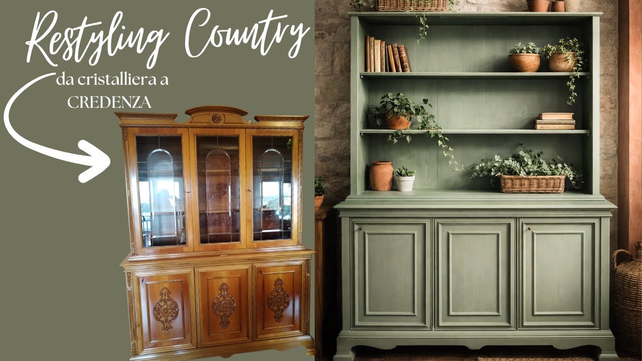 Restyling country: da cristalliera classica a credenza verde salvia | Magic Paint