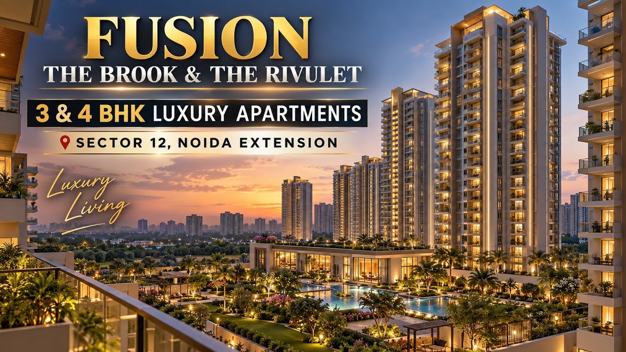 Fusion The Brook & The Rivulet Sector 12 Noida Extension | Construction Update | 3 & 4 BHK #fusion 