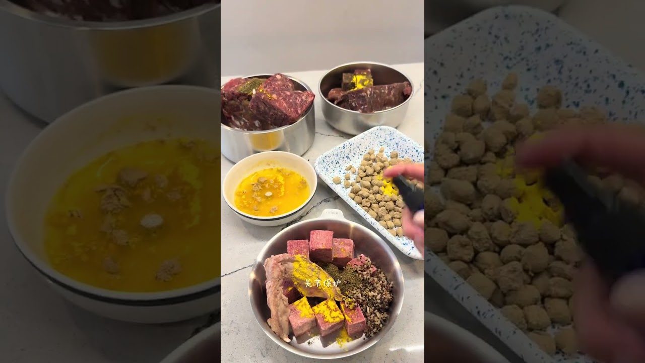Vlog No.43 Little Dog Fragrant Rice Today is also a raw bone and meat meal #Raw flesh and