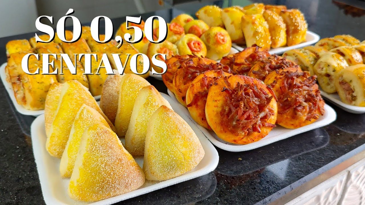 5 TIPOS DE SALGADOS PARA VENDER A 0,50 CENTAVOS