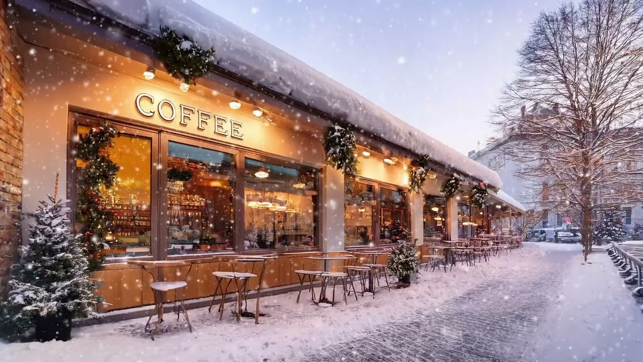 Cozy Snowfall Café Lofi – Warm Beats for Study & Relax – 1 Hour