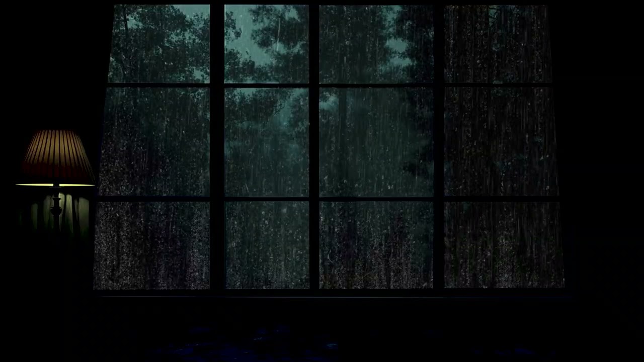 Low Thunder Sound Therapy for Restful Sleep | Soft Rain Moving Across Lush Green Forest Canopy