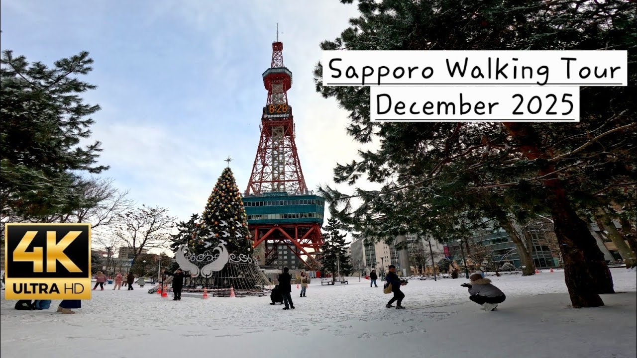 Snowy Sapporo, Hokkaido, Japan Walking Tour