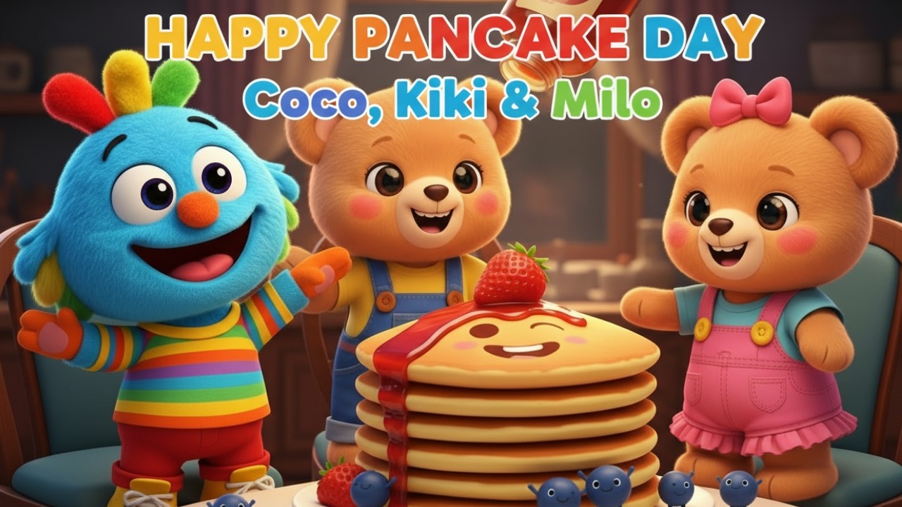 Happy Pancake Day 🥞 I Coco, Kiki & Milo Pancake Song for Kids I Pancake Day Dance Party 🥞