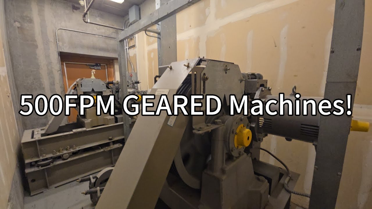 (1000 Subscribers) STRANGE 500FPM GEARED Mitsubishi Traction Elevator Machine Room