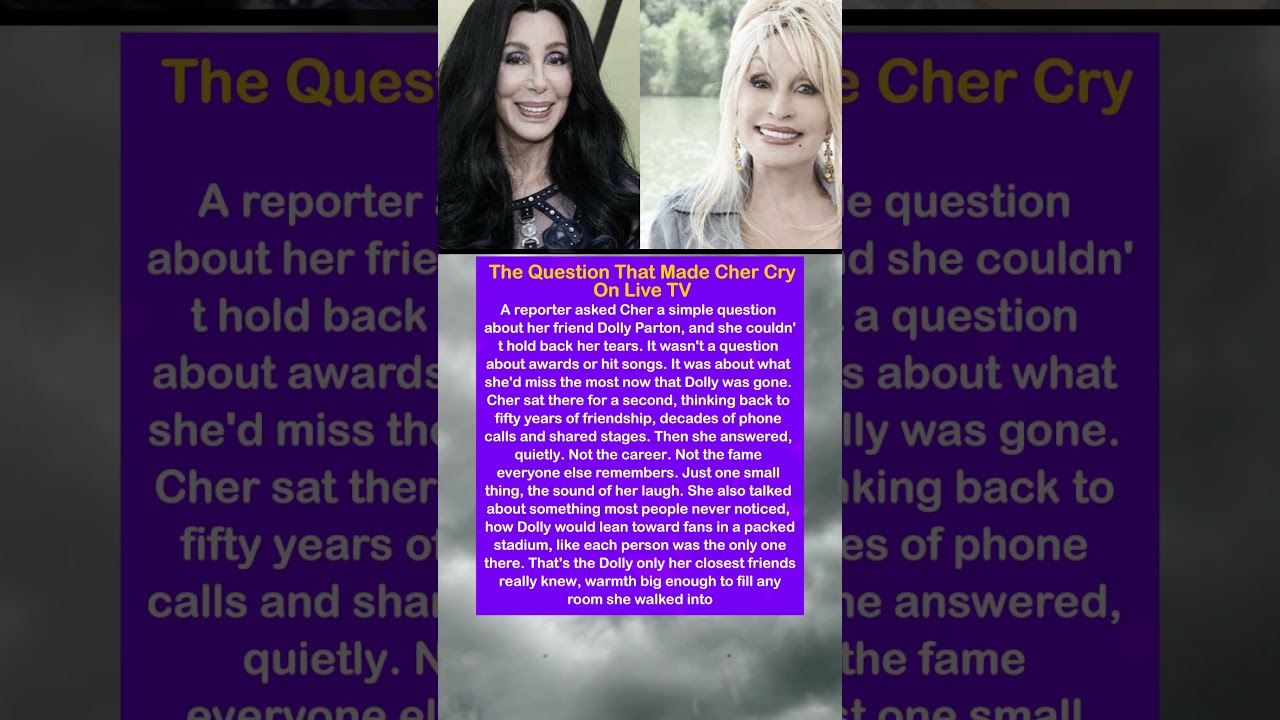 The Question That Made Cher Cry On Live TV About Dolly Parton