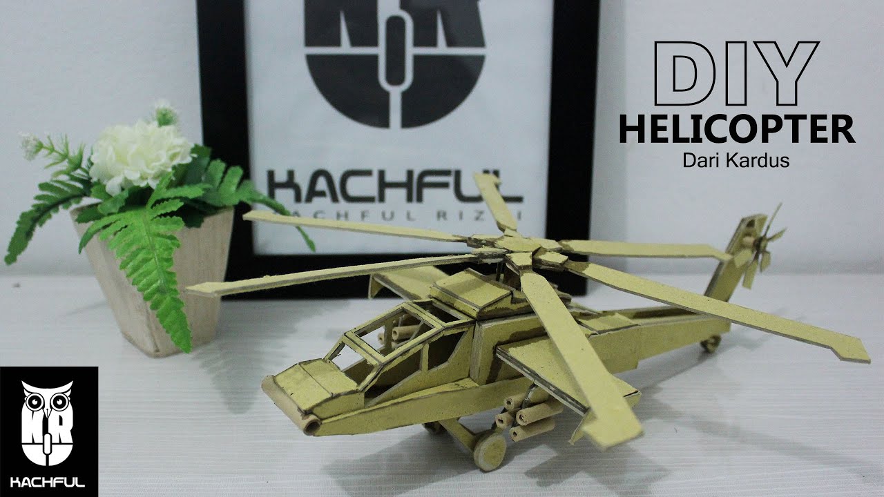 Cara Membuat Miniatur Helicopter Dengan Kardus - UNIK DAN KREATIF