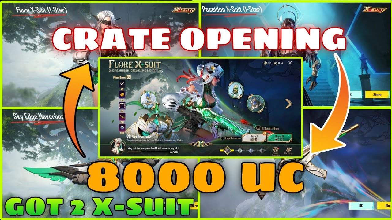 FIORE X SUIT CRATE OPENING 😍 GOT 2 X-SUIT IN 8000 UC | Luckiest X-Suit Crate Opening | BGMI | PUBG