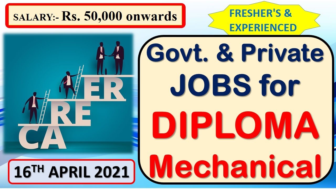 Diploma Mechanical jobs | 16.4.2021 | Govt jobs for mechanical diploma engineer | fresher jobs | DME