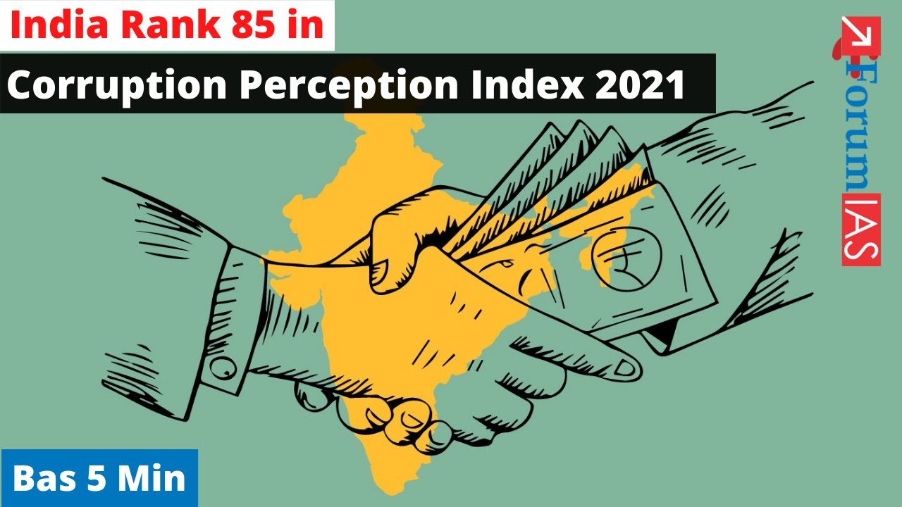 India Rank 85 in Corruption Perception Index 2021| Bas 5 Minute | ForumIAS