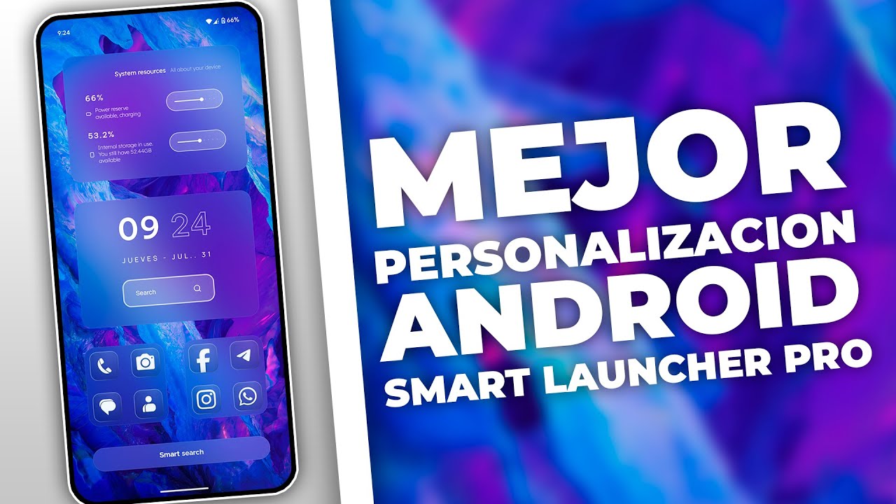 MEJOR PERSONALIZACION ANDROID - EFECTO GLASS (SMART LAUNCHER PRO)