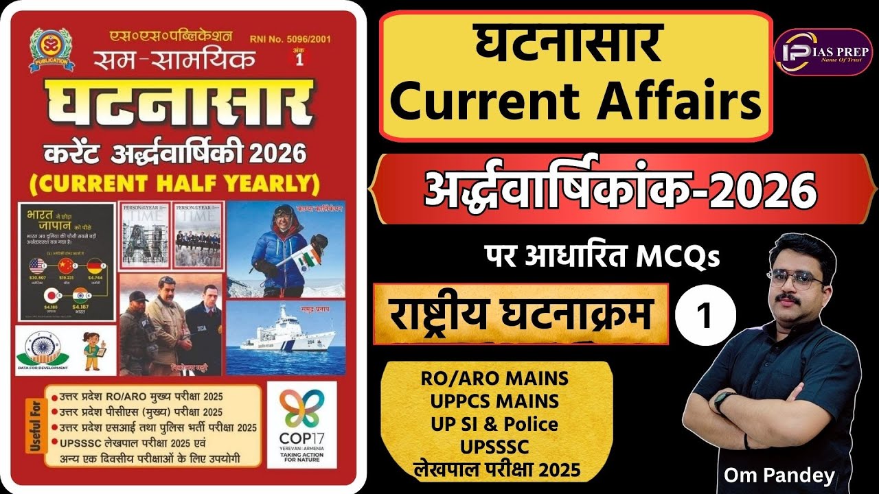 घटनासार करेंट अर्धवार्षिकी 2026 | राष्ट्रीय घटनाक्रम-1| GHATNASAR HALF YEARLY CURRENT AFFAIRS 2026