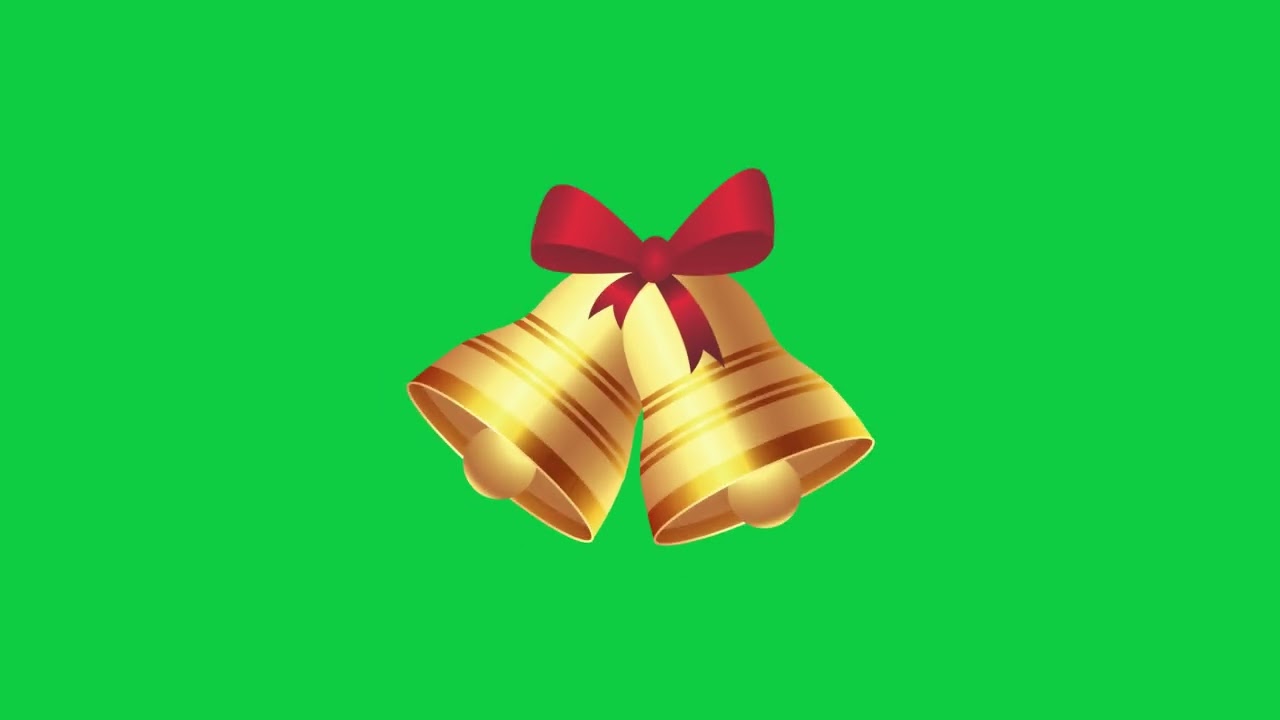 Christmas Golden Two Bells Animation | Green Screen